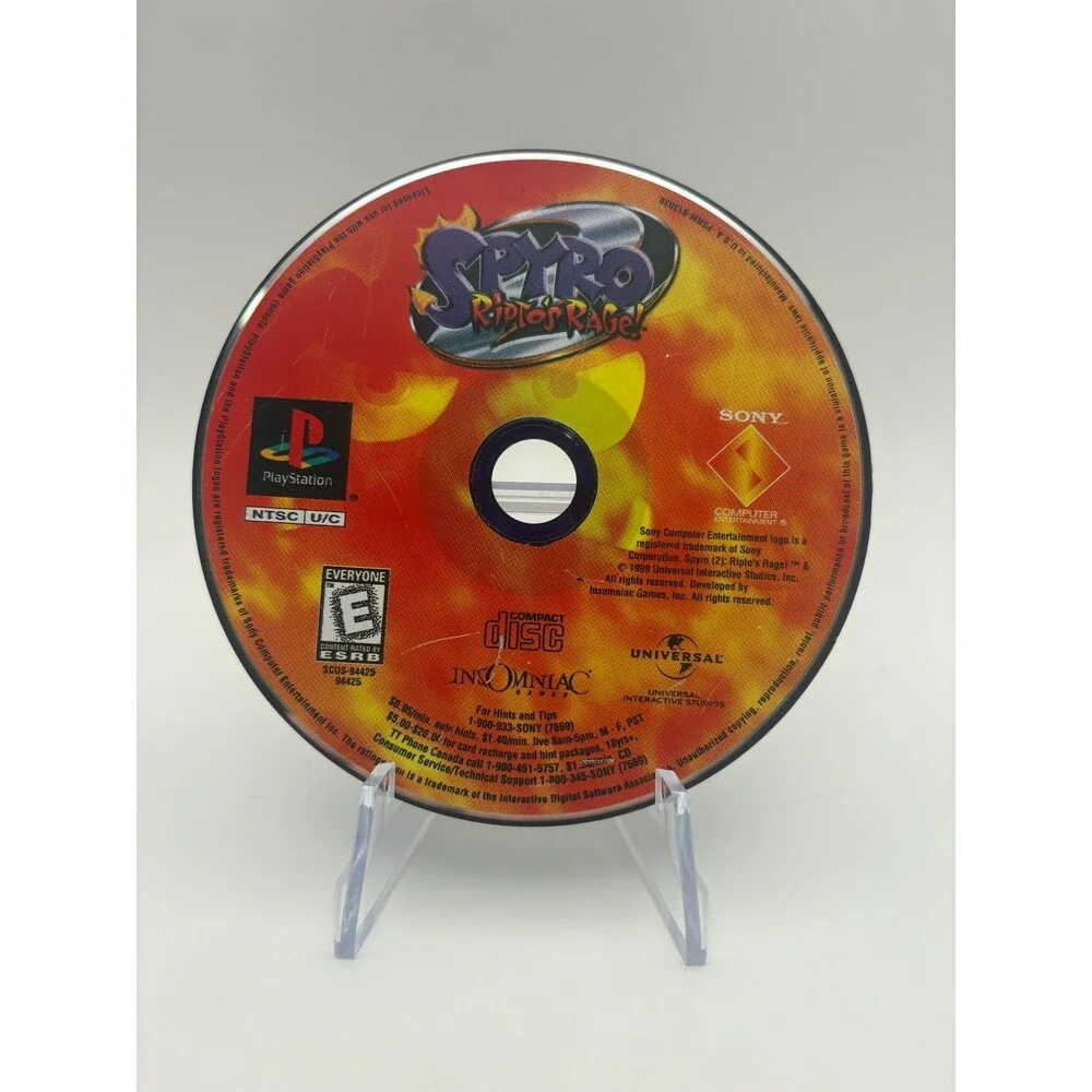 Spyro 2: Ripto's Rage PlayStation 1 PS1, 1999 Black Label - Disc Only Tested